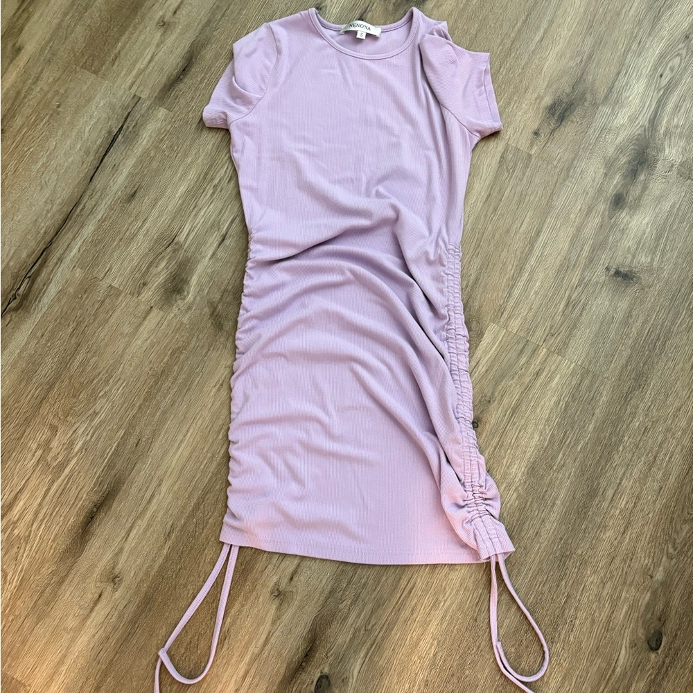 Elegant Lavender Ruched Dress